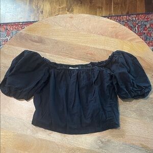 Abercrombie & Fitch Black Puff Sleeve Blouse